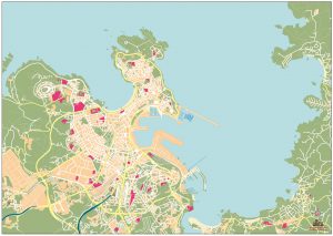 A Coruña mapa vectorial illustrator eps