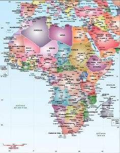 Africa mapa vectorial eps illustrator político