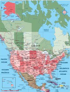 Norteamerica mapa vectorial illustrator eps