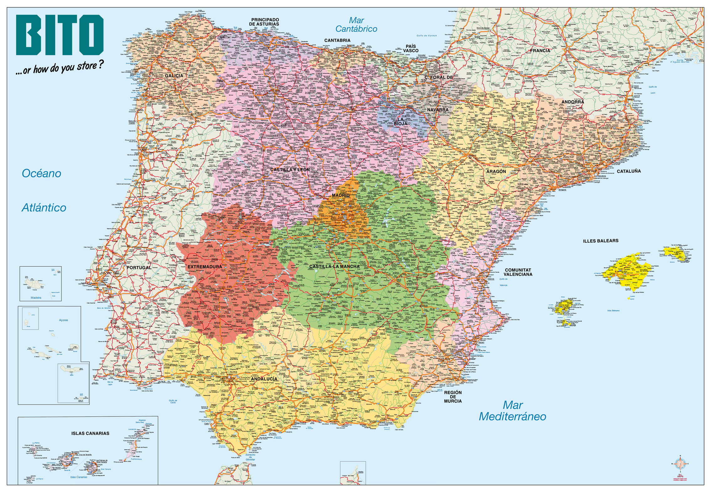 mapa vectorial de España con carreteras - Bc Maps mapa vectorial eps