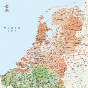 Paises Bajos mapa vectorial illustrator eps