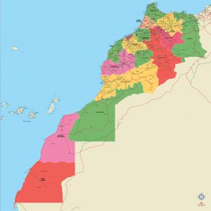 Marruecos mapa vectorial illustrator eps