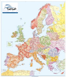 Mapa mural Europa codigos postales GRUPO SESE