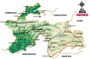 Tajikistan mapa vectorial illustrator eps