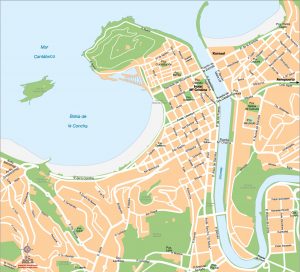 Donostia-San Sebastián mapa vectorial illustrator eps