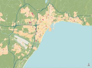 Malaga mapa vectorial illustrator eps