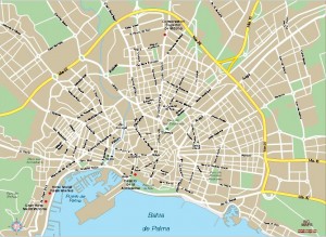 Palma de Mallorca mapa vectorial eps illustrator centro