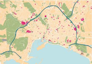 Palma de Mallorca mapa vectorial illustrator eps