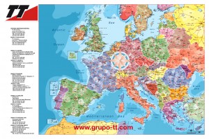 Mapa sobremesa europa codigos postales grupo TT