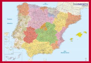 Mapa mural de España Personalizado Bus Navarro