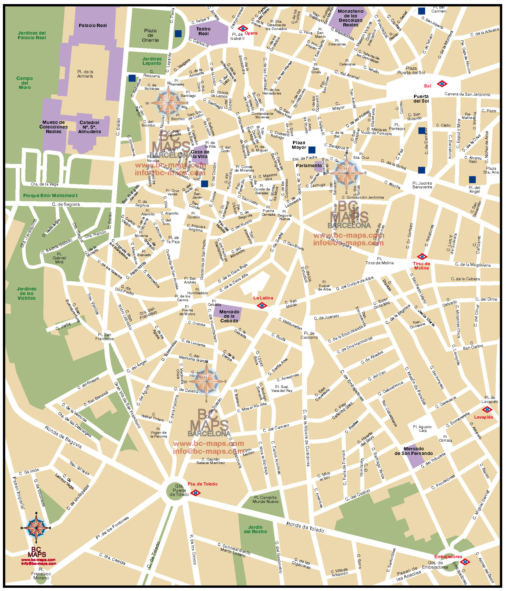 Mapa vectorial La Latina Madrid eps illustrator
