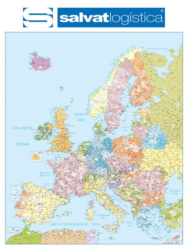 Mapa Europa Códigos Postales Personalizado Salvat
