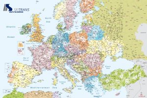 Mapa de Europa de codigos postales Seitrans cara A