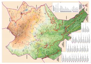 Fogars de Montclus mapa vectorial illustrator eps