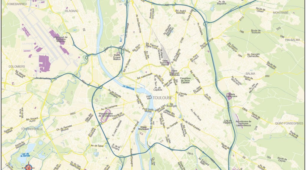 mapa vectorial Toulouse illustrator eps