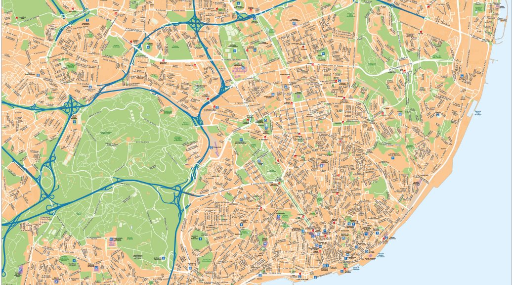 mapa vectorial Lisboa illustrator eps