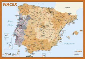 Mapa mural España Nacex