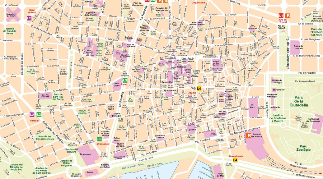 Mapa vectorial illustrator eps Barcelona zoom Busplus