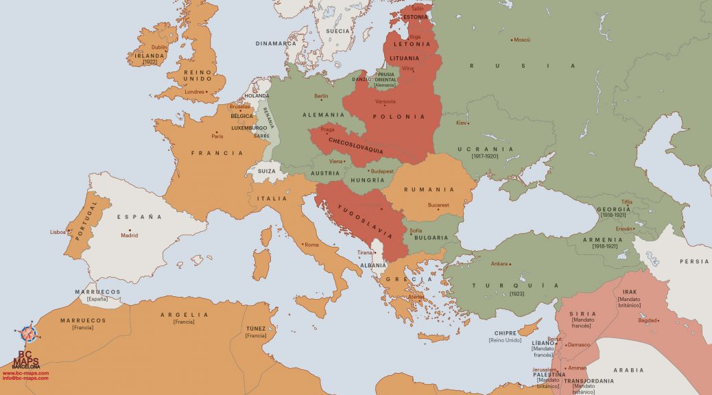 Mapa vectorial Europa 1918