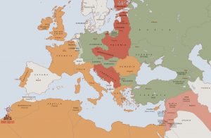 Mapa historico vectorial Europa 1918
