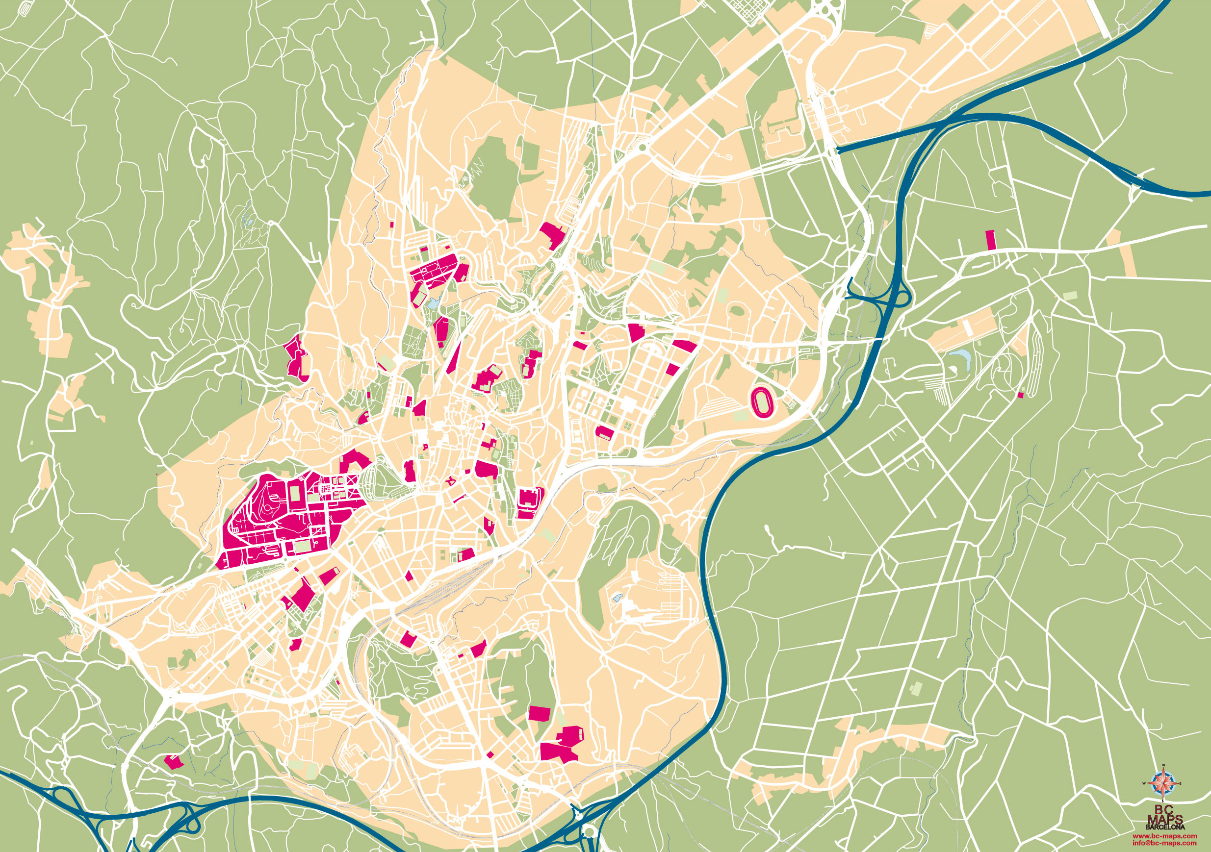 Santiago De Compostela Mapa Vectorial En Illustrator Eps Formato Editable