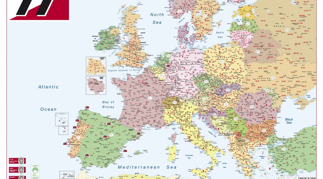 Mapa de Europa códigos postales sobremesa Grupo TT