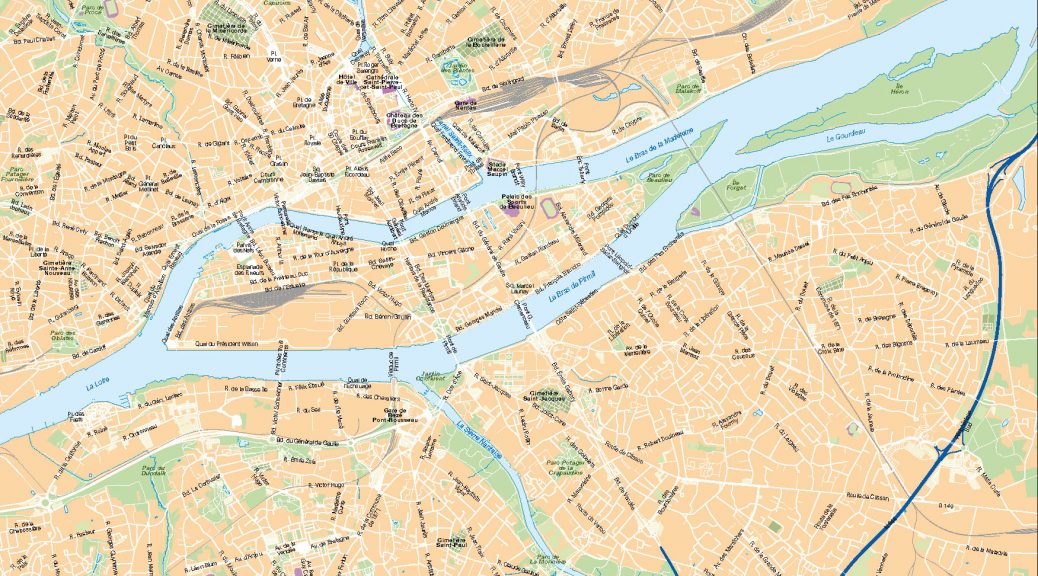 Nantes mapa vectorial illustrator eps