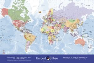 Mapamundi politico puertos Uniport 2021