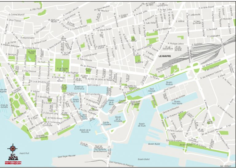 Le Havre carte vectorielle illustrator eps Pichet 2021 - Bc Maps mapa