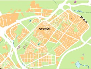 Alcorcon AM mapa vectorial illustrator eps