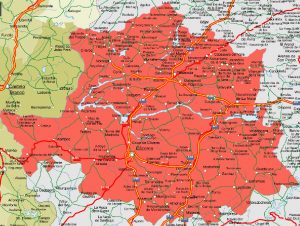 Caceres provincia mapa vectorial