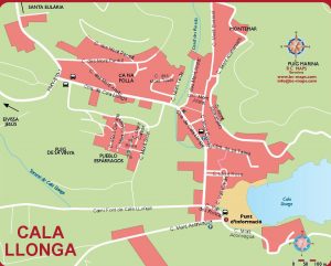 Cala Llonga mapa vectorial illustrator eps ai Cala Llonga mapa vectorial illustrator eps ai