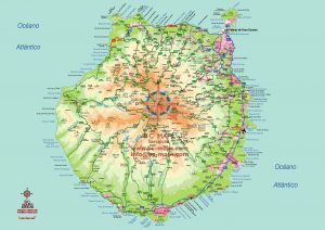 Gran Canaria mapa vectorial illustrator eps orografía