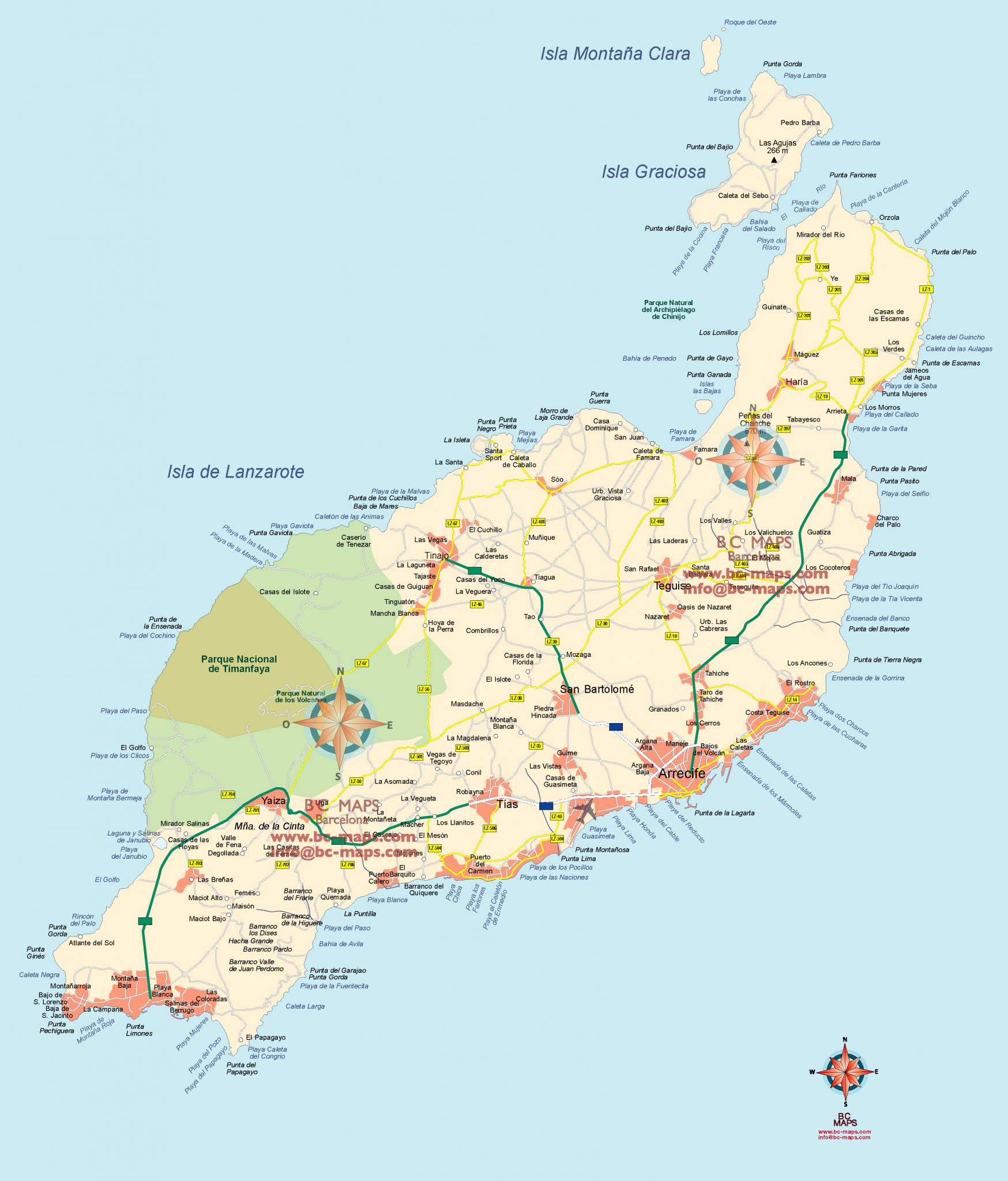 Lanzarote Mapa Vectorial Editable Eps Illustrator Libres De Derechos