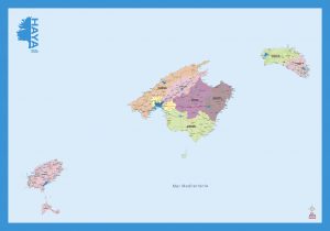 Mapa vectorial Baleares illustrator eps