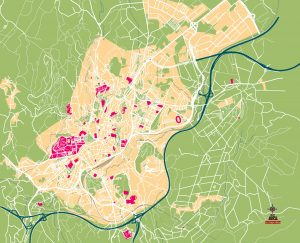 Santiago de Compostela mapa vectorial illustrator eps ai CC