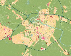 Zaragoza AM mapa vectorial illustrator eps