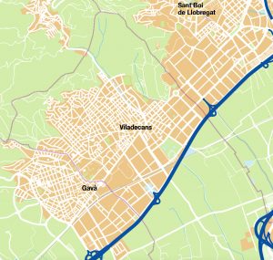 Viladecans mapa vectorial illustrator eps ai cc
