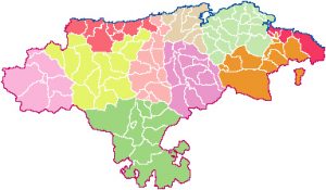 Mapa vectorial municipios comarcas Cantabria Mapa vectorial municipios comarcas Cantabria