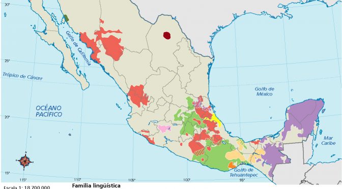 Mapa vectorial Familias linguisticas Mexico
