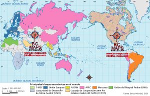 mapa-bloques-economicos-mundo-Mexico-libro-texto-vectorial-illustrator-eps