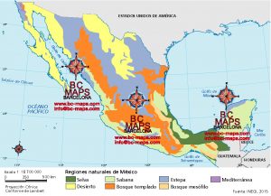 Mapa-regiones-naturales-Mexico-libro-texto-vectorial-illustrator-eps