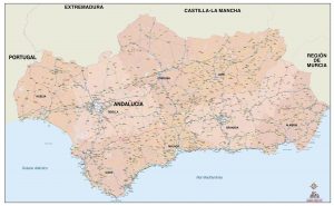 Mapa-vectorial-illustrator-municipios-carreteras-Andalucia