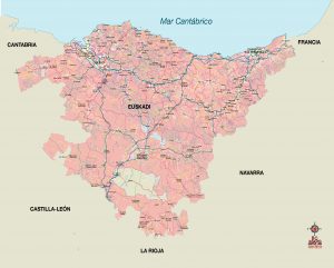 Mapa vectorial illustrator municipios carreteras Euskadi Mapa vectorial illustrator municipios carreteras Euskadi
