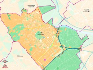 Sant Boi de Llobregat mapa vectorial illustrator eps