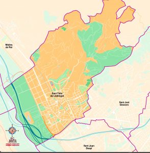 Sant Feliu de Llobregat mapa vectorial illustrator eps