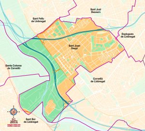 Sant Joan Despi mapa vectorial illustrator eps Sant Joan Despi mapa vectorial illustrator eps