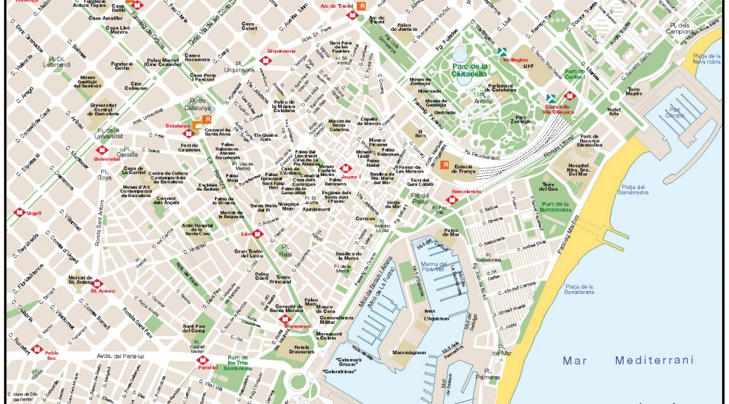 Mapa vectorial illustrator eps Barcelona Centro Esade