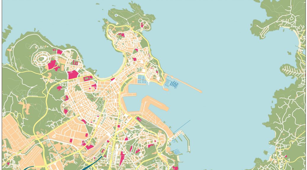A Coruña mapa vectorial illustrator eps