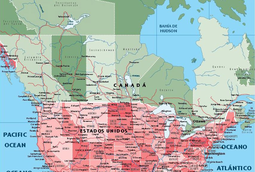 Norteamerica mapa vectorial illustrator eps